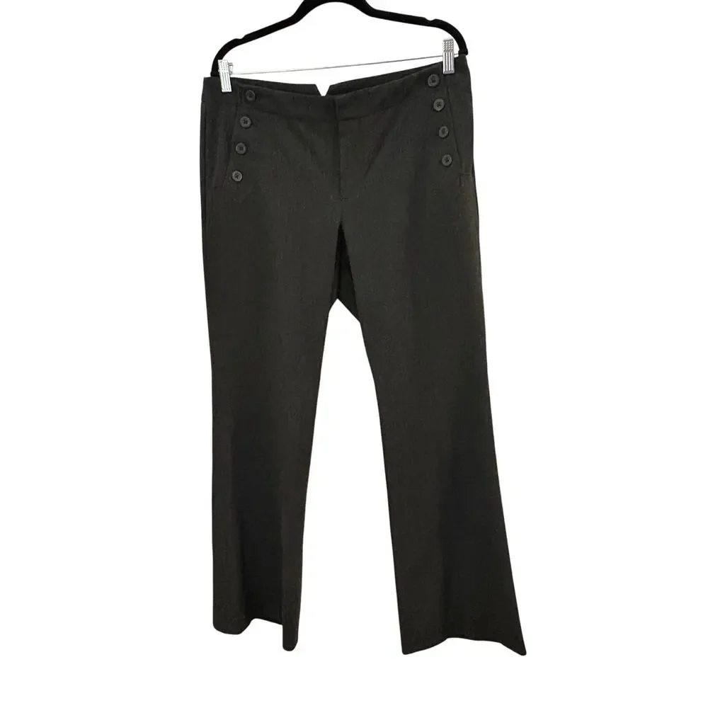 Gap Sailor Style Pants Size 14 Flat front Gray Dress Trouser